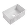 Fine Fixtures Premium White Fireclay Kitchen Sink for Home, Farmhouse (Grid & Strainer Included) - 4 of 4
