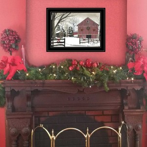 Whisen "Christmas Barn" by Billy Jacobs Ready to Hang Framed Print, Black Frame - Multicolor - 1 of 4