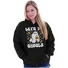 Cute Halloween Let's Go Ghouls Ghost Hoodie Sweatshirt Women Brisco Brands - 3 of 4