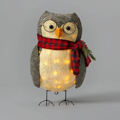 20in Incandescent Sisal Owl Christmas Novelty Sculpture - Wondershop™