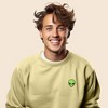 Dalix Alien Embroidered Fleece Crewneck Long Sleeve Sweatshirt Mens - 3 of 4