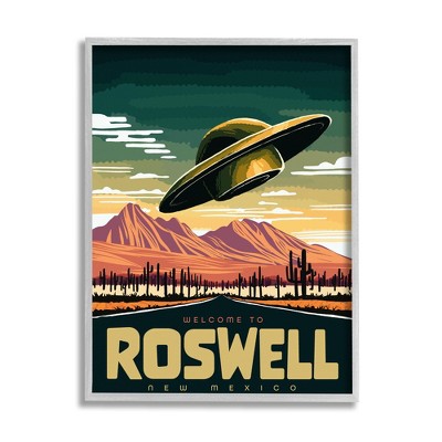 Stupell Industries Welcome Roswell New Mexico UFO Framed Giclee Art