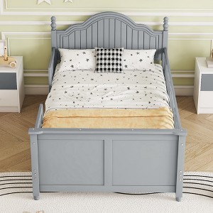 GDFStudio Theodore Contemporary Kids Platform Bed with Headboard and Footboard and Safety Guardrails - 1 of 4