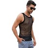 Acekool Men's Mesh Tank Top, Fitted Sleeveless mesh Muscle Shirt, See-Through Round Neck Clubwear - 3 of 3
