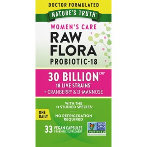 Nature's Truth Women's Care Raw Flora 30B Probiotics - 33ct - 1 of 4