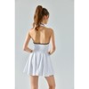 Clotth Women's Halter Neck Color-Block Tennis Dress - Sleeveless Jumpsuit with Built-in Bra, Flared Skirt, Sporty and Stylish - 2 of 4