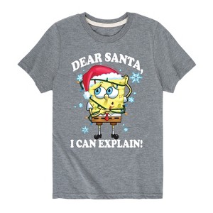 Boys' - SpongeBob SquarePants - Dear Santa Short Sleeve Graphic T-Shirt - 1 of 4