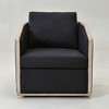 KINWELL 31"W Oak Frame Upholstered Swivel Barrel Armchair - 2 of 4