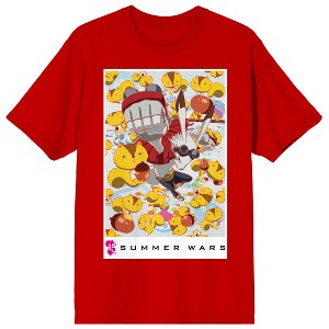 Summer Wars 15th Anniversary Key Art Men's Red Crew Neck Short Sleeve T-shirt - 1 of 3
