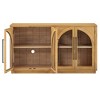 YOOCOZZ MDF 4-Door Arched Sideboard Buffet Cabinet with Glass Doors and Adjustable Shelves - 3 of 4