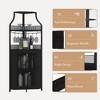 Corner Bar Cabinet with LED Strip, Glass Holder Adjustble Shelf, 5-Tiers Liquor Cabinet Bar Cabinet for Home, Corner Display Cabinet for Small Space - 4 of 4