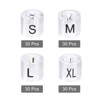 Unique Bargains Clothes Hanger Marker 4 Sizes Fit 0.14" Rod Clear 120 Pcs - 3 of 4