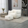 CAVINAS Faux Fur Bean Bag Chair with Footstool,Lazy Floor Sofa Chair with High Resilience Memory Foam,Cozy Lounge Chair for Living Room - 2 of 4