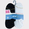 All Pro by Gold Toe Women's Ultra Invisible 10pk No Show Socks - Black/White/Gray 4-10: Moisture Wicking, Arch Support - 3 of 3