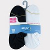 All Pro By Gold Toe Women's Ultra Invisible 10pk No Show Socks -  Black/white/gray 4-10 : Target