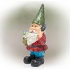 12" Polyresin Gnome With Flower Pot Statue - Alpine Corporation: Outdoor Decorative Sculpture for Patio & Garden - 4 of 4