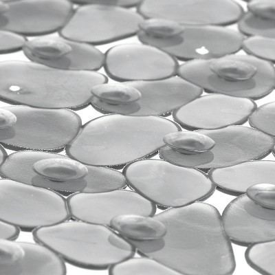 Graphite Pebble Design PVC Bath Mat with Suction Cups