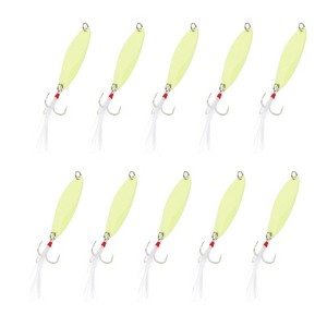 Unique Bargains Treble Hooks Metal Spinner Fishing Lures for Freshwater Saltwater Salmon 10 Pcs - 1 of 4