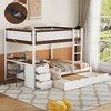 TIRAMISUBEST Twin-Over-Twin/Full-Over-Full Size Bunk Bed with Twin size Trundle, Storage Drawers and Desk, Solid Wood Bunk Bedframe w/ Ladder for Kids - 3 of 4