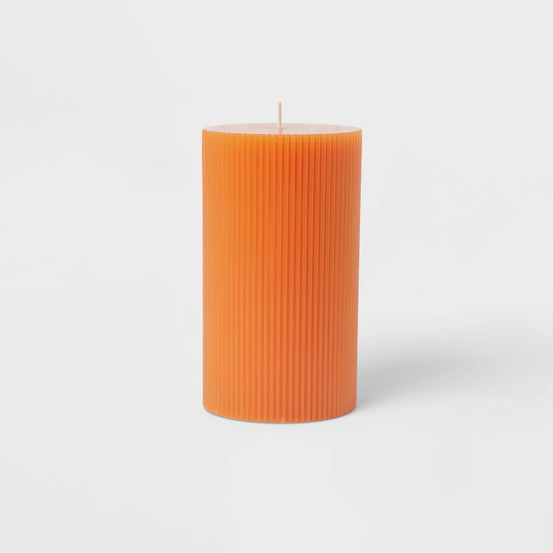 Ribbed Pillar Pumpkin Spice Candle - Threshold™, 3 of 4