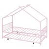 CAVINAS Twin/Full Size House Platform Bed Frame with Fence,Metal Floor Bed for Kids Room,Bedroom - 4 of 4