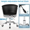 Tangkula Set of 4 Armless Office Chair w/ PU Leather Seat Swivel Adjustable Chair Black - 2 of 4