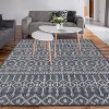 Acekool Outdoor Flatweave Rug, Easy-Clean, Stain-Resistant, Indoor/Outdoor Area Carpet, Boho Geometric, Blue Gray Black, Multiple Sizes - 2 of 4