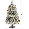 Nearly Natural 2-ft Flocked Grand Alpine Artificial Christmas Tree with 35 Clear Lights and 111 Bendable Branches on Natural Trunk - 2 of 4