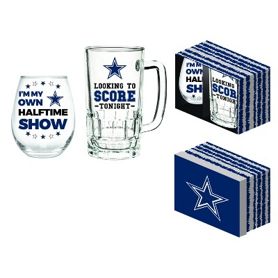 Dallas Cowboys, Stemless 17OZ Wine & Beer 16 OZ  Gift Set