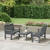WestinTrends Malibu 3-Piece HDPE Outdoor Patio Furniture Couch and Coffee Table Set - 2 of 4