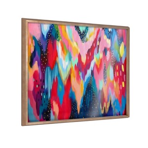 Kate and Laurel Blake Brushstroke 100 Framed Printed Art by Jessi Raulet of Ettavee, 24x32, Gold - 1 of 4