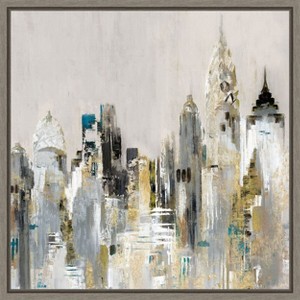 Amanti Art Golden Cityscape by Valerie Mravyan Canvas Wall Art Print Framed 22 x 22-in. - 1 of 4