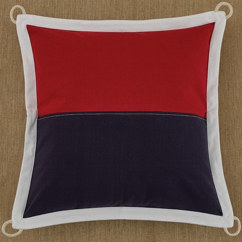 Navy blue and red throw online pillows