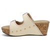 Womens Adjustable Buckle Wedge Sandals Open Toe Woven Fabric Slip on Slide Platform Shoes for Summer - Off White,9-10 Years - 3 of 4
