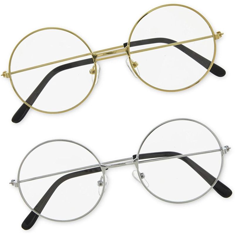 Zodaca 4 Pack Wizard Glasses, Halloween Costume Accessories, Cosplay, Gold and Silver, 5 of 9