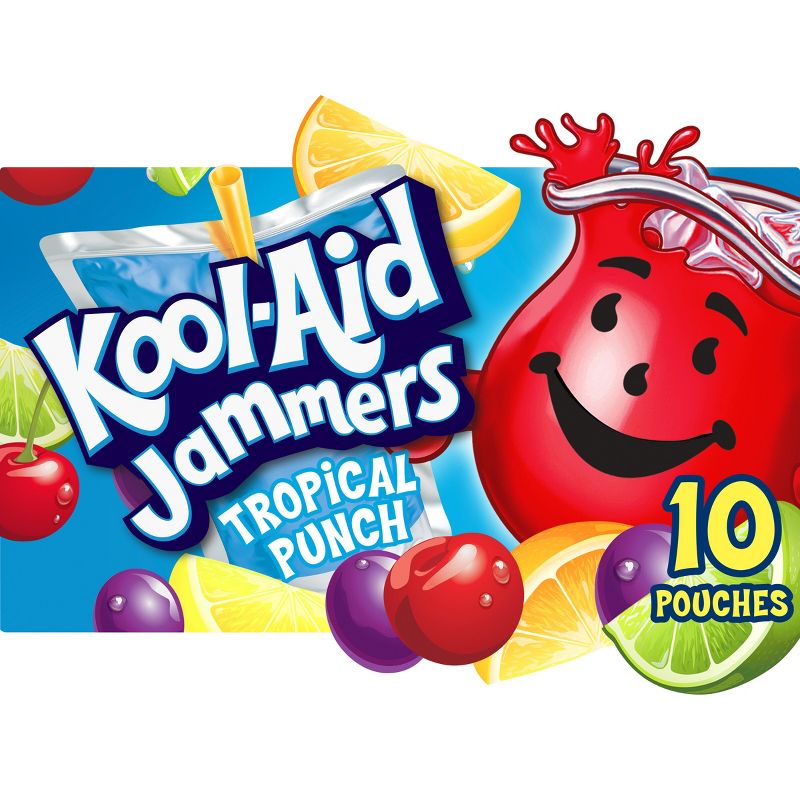 Kool-Aid Jammers Tropical Punch Juice Drinks - 10pk/6 fl oz Pouches, 1 of 18