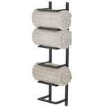 mDesign Metal 5-Tier Wall Mount Towel Rack Holder and Storage Organizer