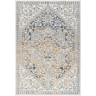 Mark & Day Cambri 5'3"x7' Rectangle Woven Indoor Area Rugs Mustard: Modern Floral Botanical, Stain-Resistant, Pet Friendly