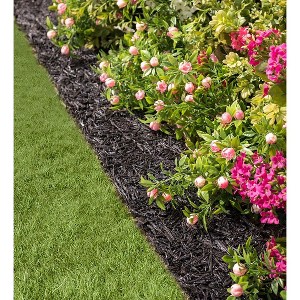 Permanent Mulch Recycled Rubber Border | Weed Deterrent | Easy Install | Scatter-Proof | Landscaping | Paths - 4½"W x 120"L | Eco-Friendly Design - 1 of 4