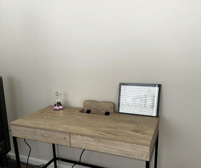 Paulo Wood Writing Desk With Drawer Weathered White - Threshold™ : Target