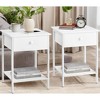 Nightstands Set of 2 - 15.7 x 15.7 x 21.7 Inches, End, Side Tables Shelf, Bedroom Steel Frame, Easy Assembly - 2 of 4