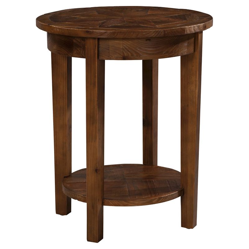 Round End Table Reclaimed Wood Natural - Alaterre Furniture, 4 of 8