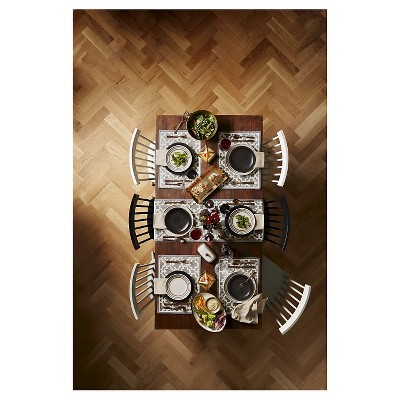White Windsor Wood and Metal Dining Chairs, Set of 2
