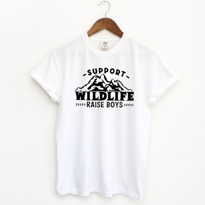Simply Sage Market Women's Support Wildlife Raise Boys Short Sleeve Garment Dyed Tee