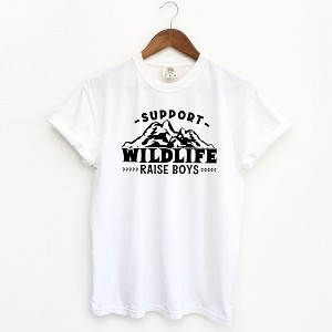Simply Sage Market Women's Support Wildlife Raise Boys Short Sleeve Garment Dyed Tee - 1 of 2