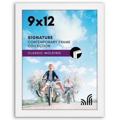 Americanflat 9x12 Picture Frame with Shatter-Resistant Glass - Signature Collection - Gallery-Style Frames Made of Engineered Wood - Photo Frame for