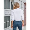 Women's Notched Lapel Ruched Sleeve Jackets Business Cropped Blazer - 3 of 4
