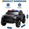 12V Kids Ride On Police Car with Remote Control, Electric Pickup Truck for Toddlers, 3 Speeds, Spring Suspension, LED Lights - 4 of 4