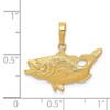 Black Bow Jewelry 14k Yellow Gold Open Mouth Bass Pendant - 4 of 4