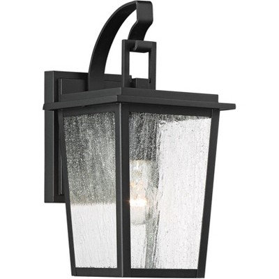 Minka Lavery Modern Outdoor Wall Light Fixture Sand Black 14 1/4" Clear Seeded Glass Shade for Post Exterior Deck Porch Yard Patio